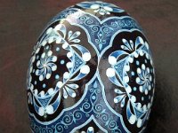 Blue Circles Ukrainian Easter Egg Pysanky By So Jeo : pysanky pysanka ukrainian easter egg batik art geometric flowers geometry precision art batik